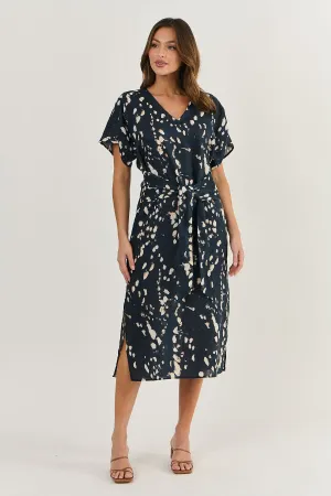 OLIVE ET JULIE Linen Tie Dress UNIVERSE