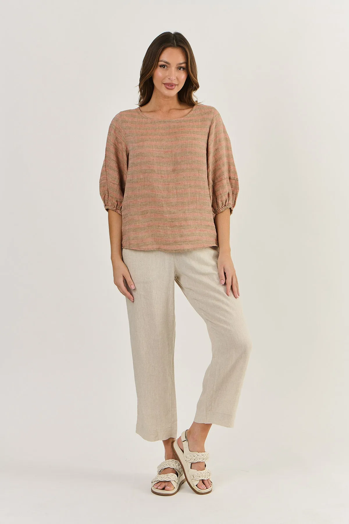 OLIVE ET JULIE  Linen Top BRICK
