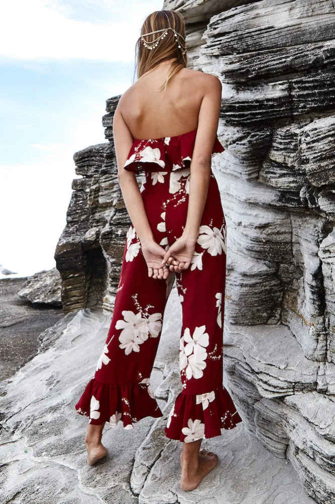Palm Springs Jumpsuit Wine