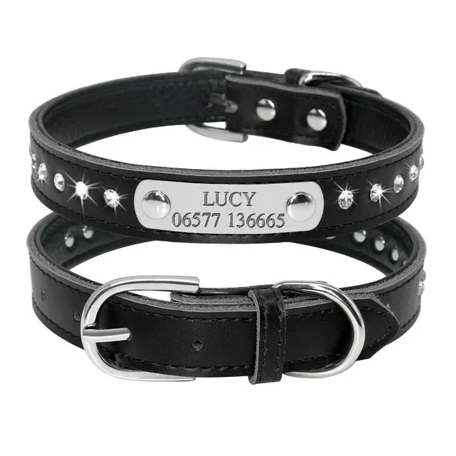 Personalized Leather Adjustable Cat Collar
