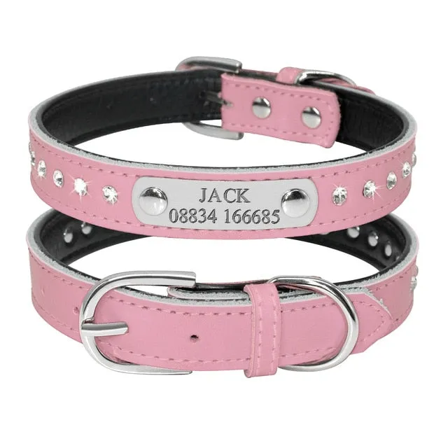 Personalized Leather Adjustable Cat Collar
