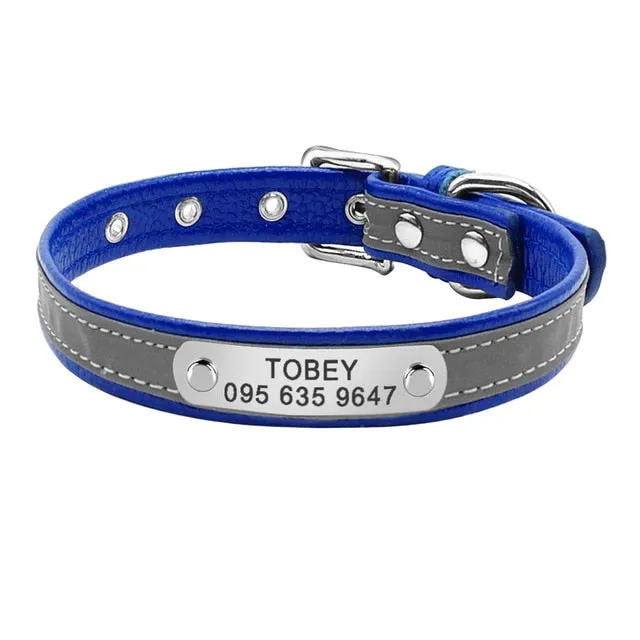 Personalized Leather Adjustable Cat Collar