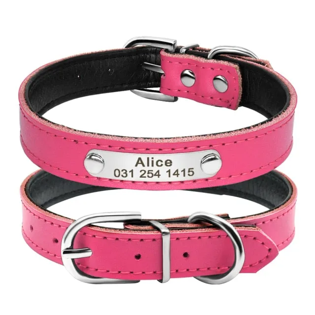 Personalized Leather Adjustable Cat Collar