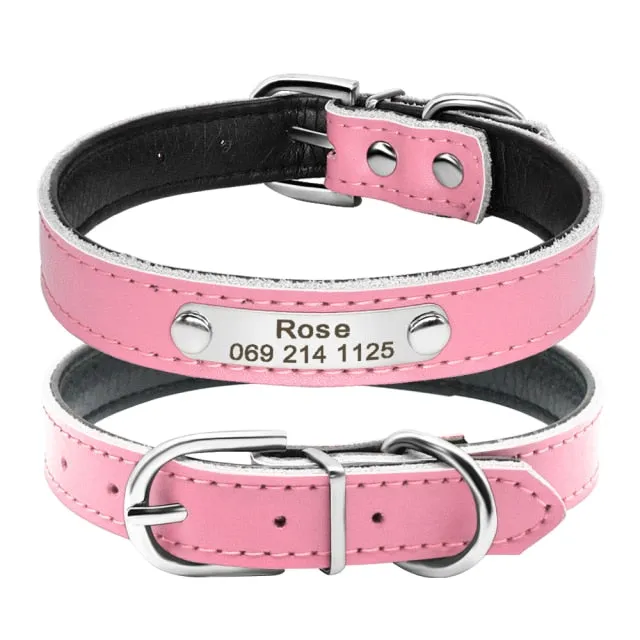Personalized Leather Adjustable Cat Collar