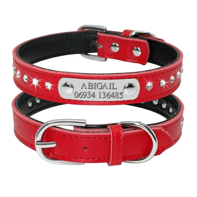 Personalized Leather Adjustable Cat Collar