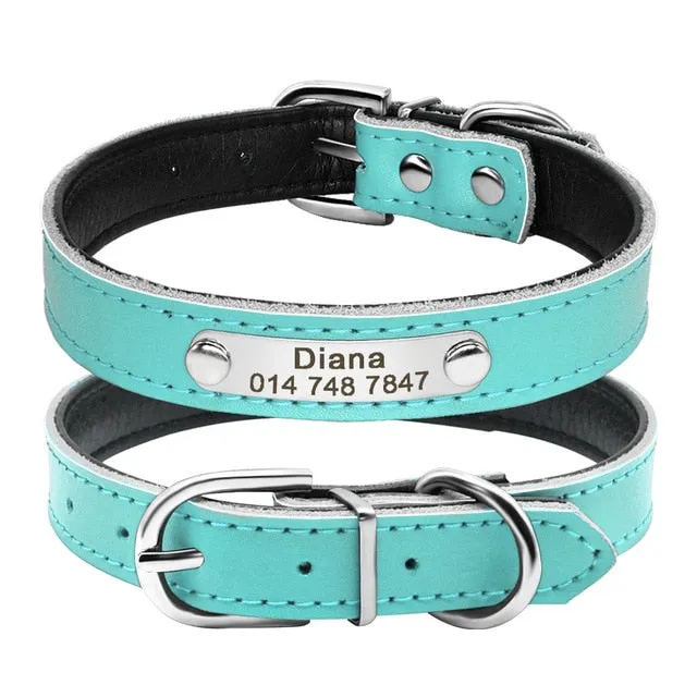 Personalized Leather Adjustable Cat Collar