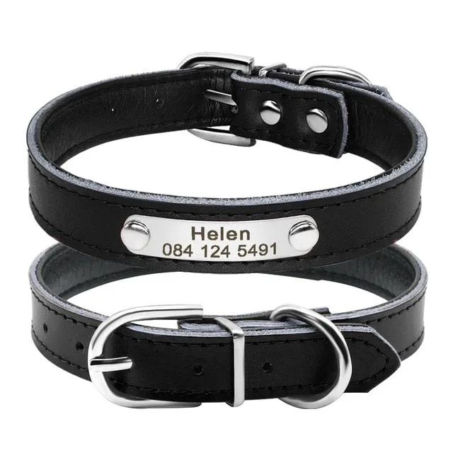 Personalized Leather Adjustable Cat Collar