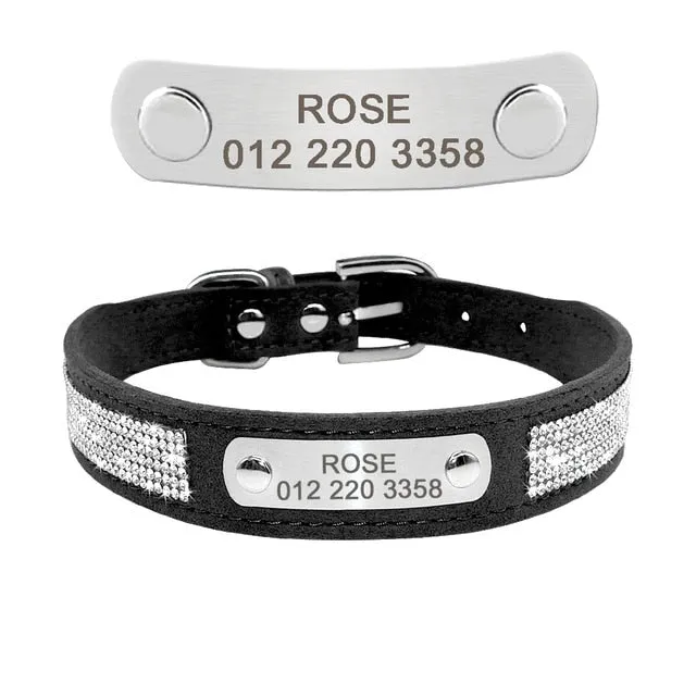Personalized Leather Adjustable Cat Collar