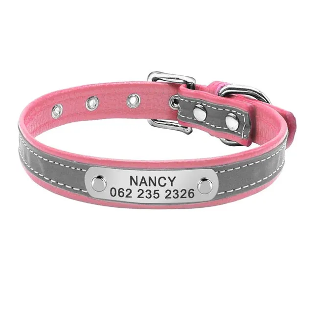 Personalized Leather Adjustable Cat Collar