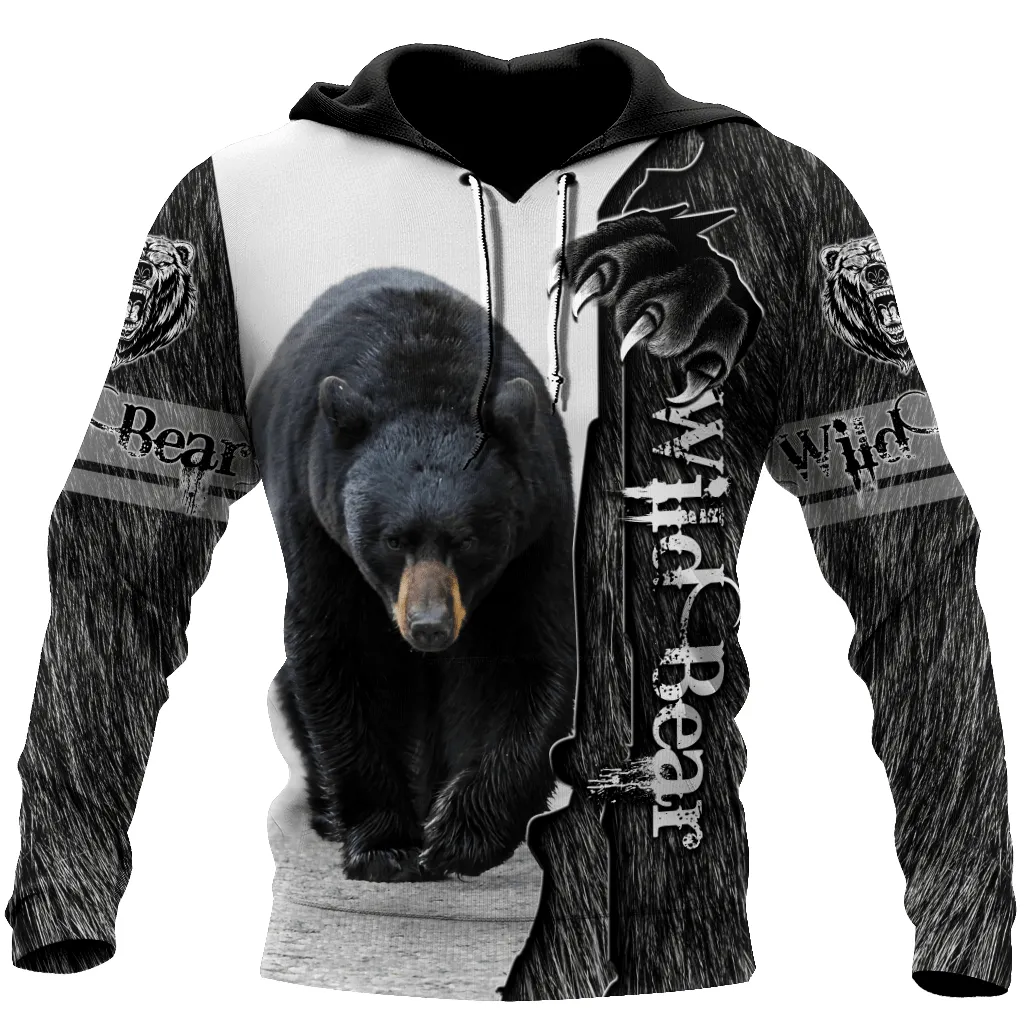 Personalized Name Bear 3D All Over Printed Hoodie Shirt, Idea Gift for Bear Lover, Christmas Shirt