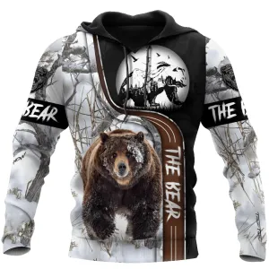 Personalized Name Bear 3D All Over Printed Hoodie Shirt, Idea Gift for Bear Lover, Christmas Shirt