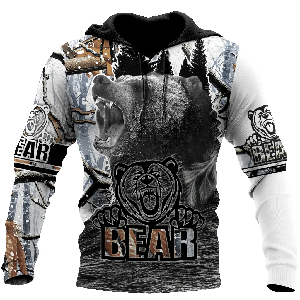 Personalized Name Bear 3D All Over Printed Hoodie Shirt, Idea Gift for Bear Lover, Christmas Shirt
