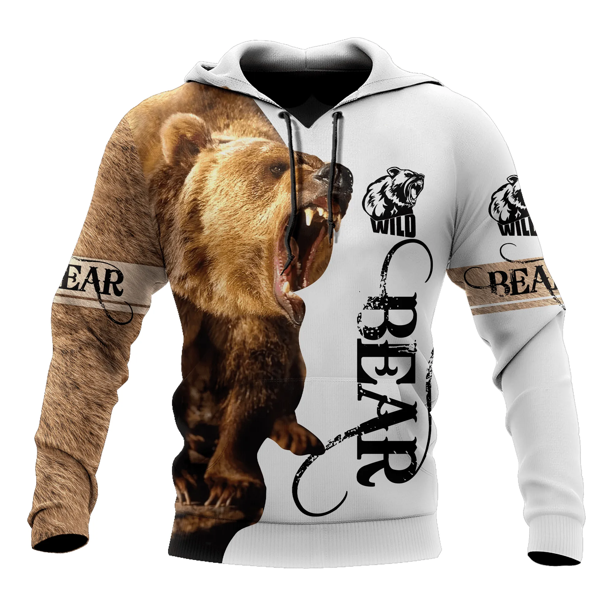 Personalized Name Bear 3D All Over Printed Hoodie Shirt, Idea Gift for Bear Lover, Christmas Shirt