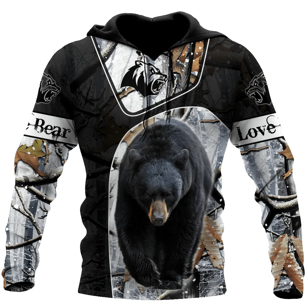 Personalized Name Bear 3D All Over Printed Hoodie Shirt, Idea Gift for Bear Lover, Christmas Shirt