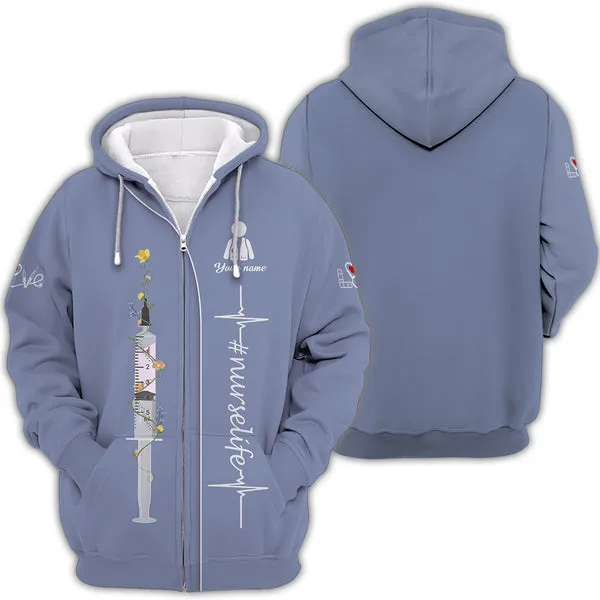 Personalized Name Nurse 3D Sweatshirt Hoodie Shirt, Dedication in Every Stitch