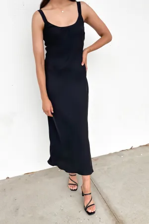 Ren Cupro Slip Dress Black