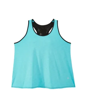 Rowan Tank with Mesh Back | Turquoise / Black
