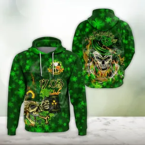 Saint Patrick's Day Skull 3D All Over Printed Hoodie Gift For Friends Birthday, Drink Beer Shirt