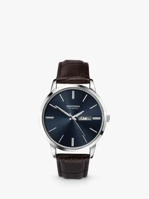 Sekonda Leather-Strap Watch