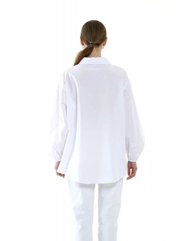 SIMPLE FASHION WOMEN'S LONG SHIRT - 1