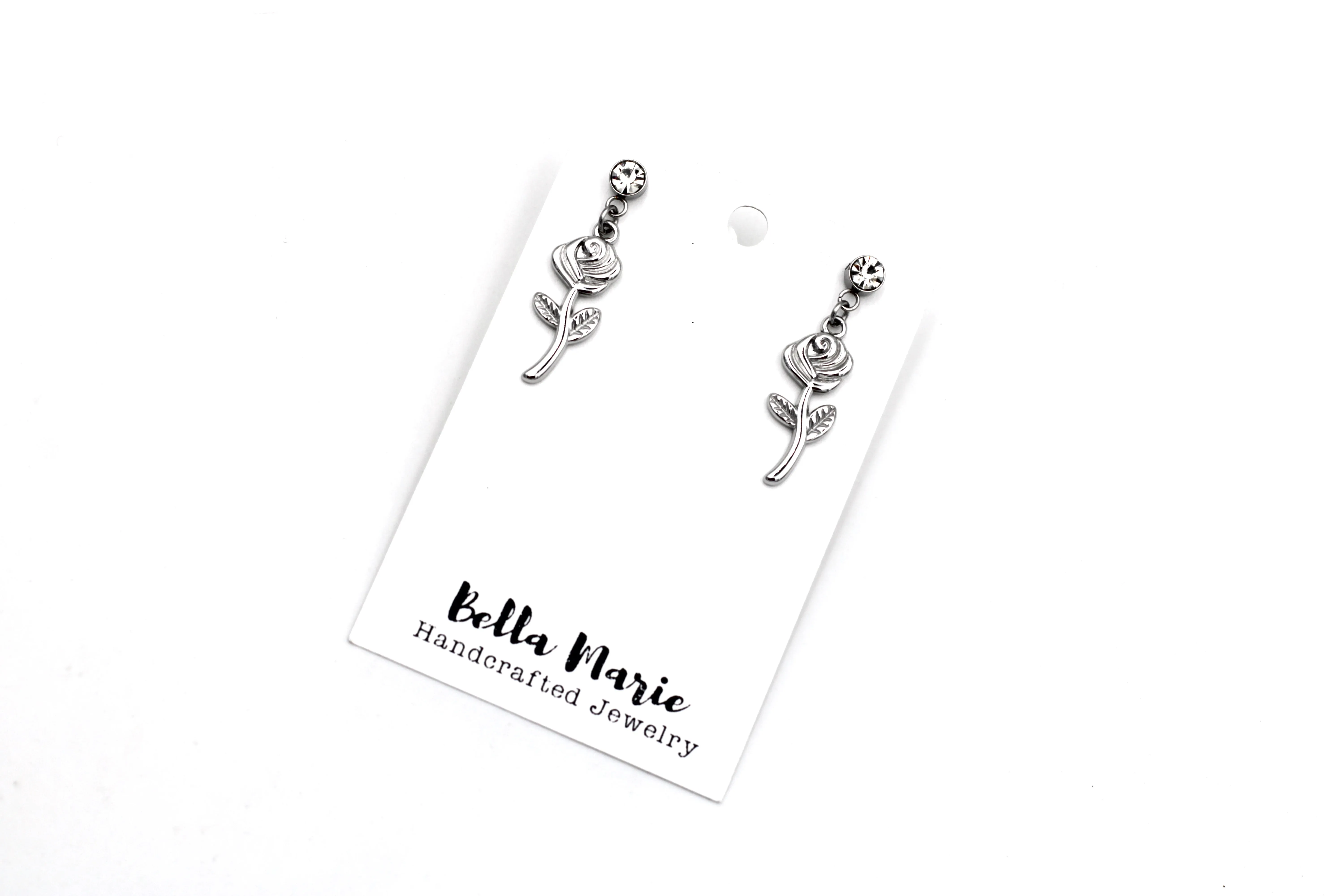 Simple Rose Dangle Earrings