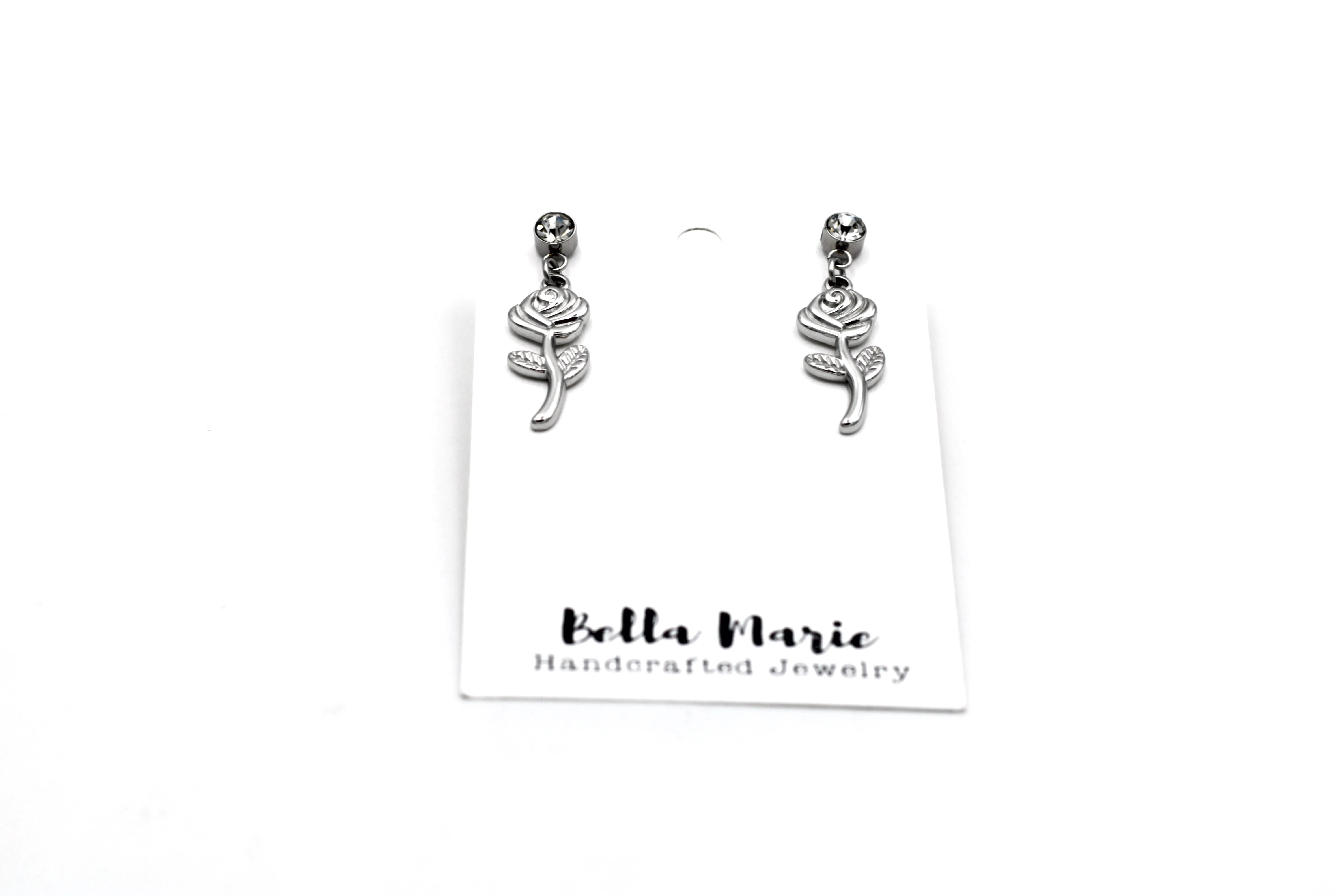 Simple Rose Dangle Earrings