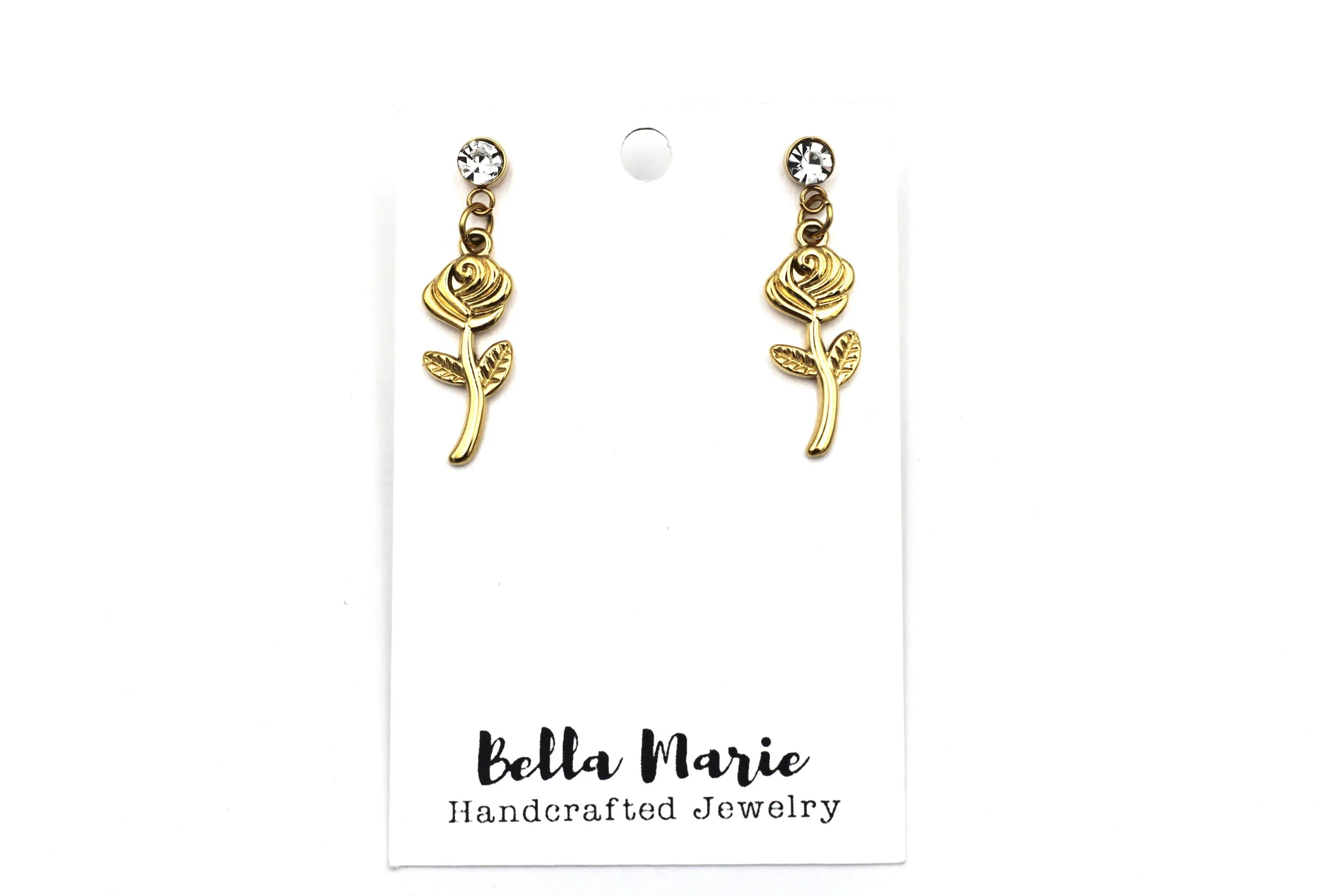 Simple Rose Dangle Earrings
