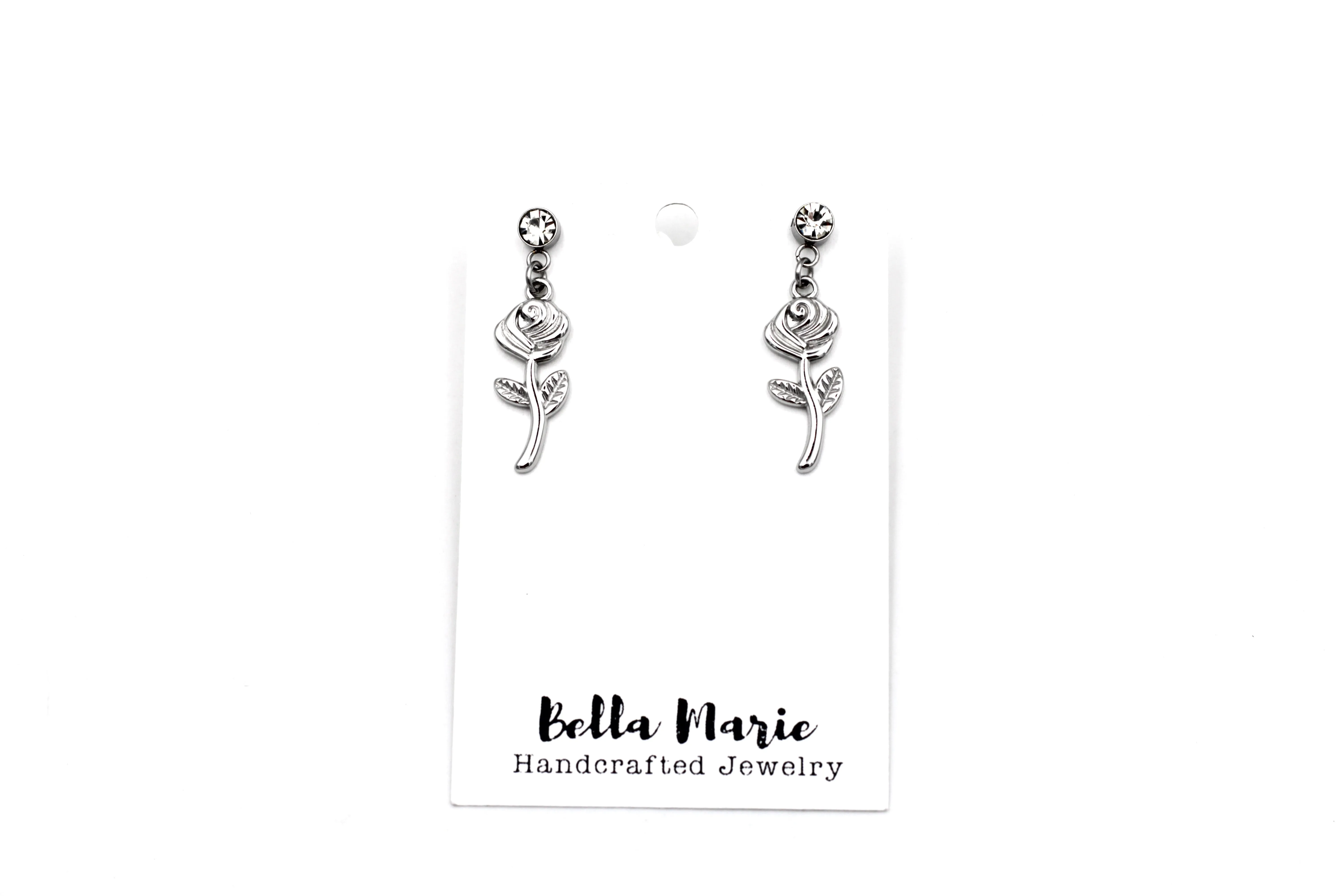 Simple Rose Dangle Earrings
