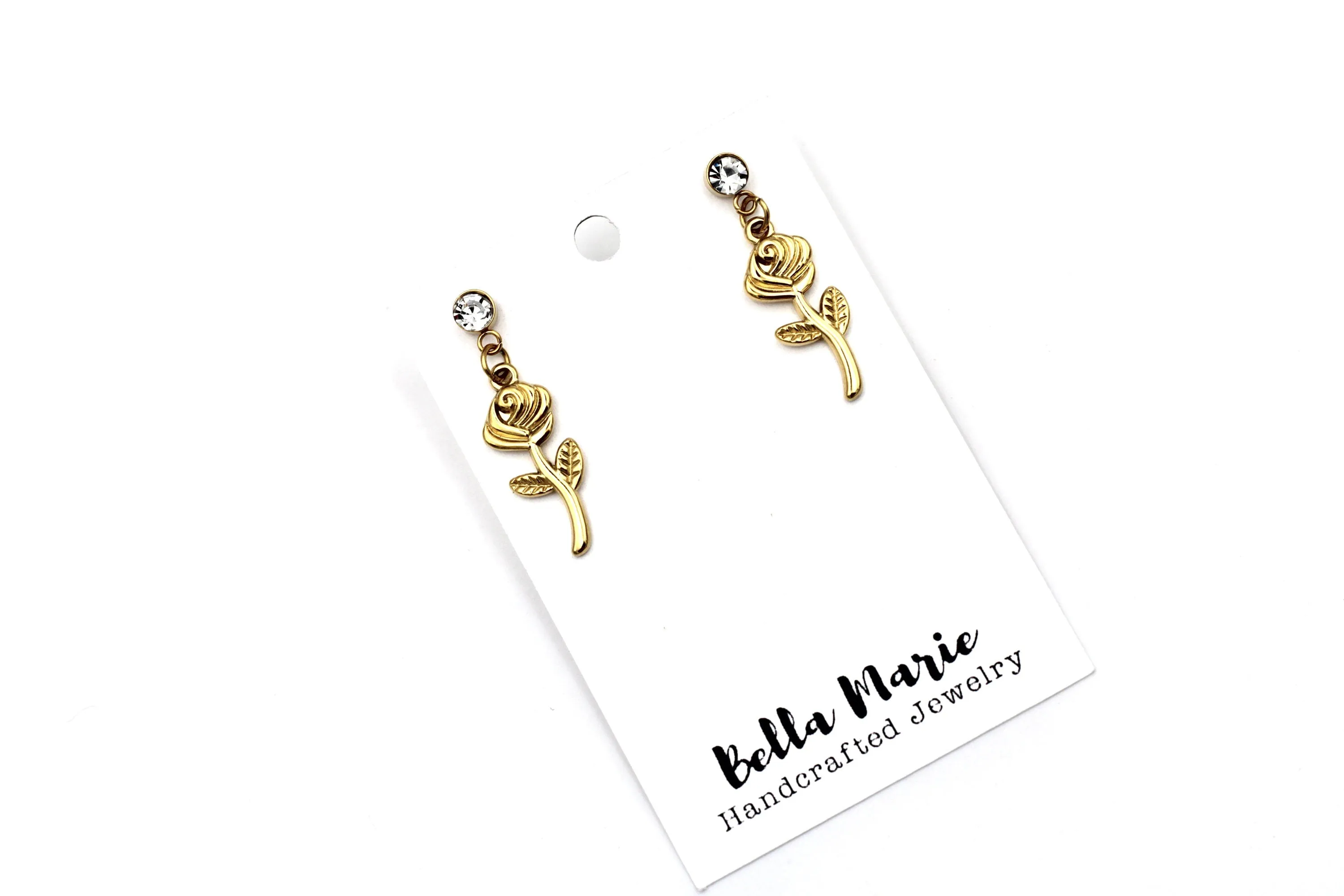 Simple Rose Dangle Earrings