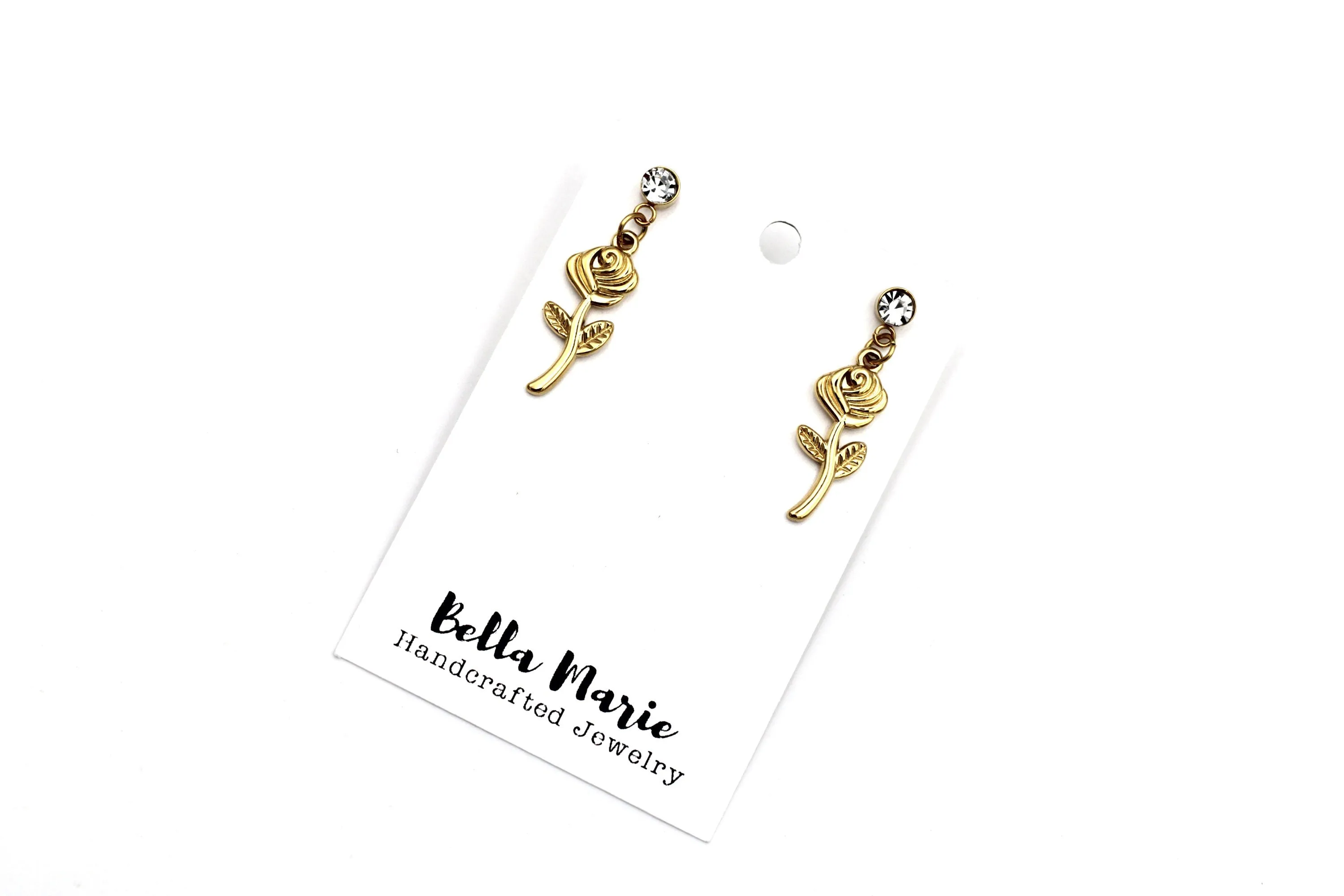 Simple Rose Dangle Earrings
