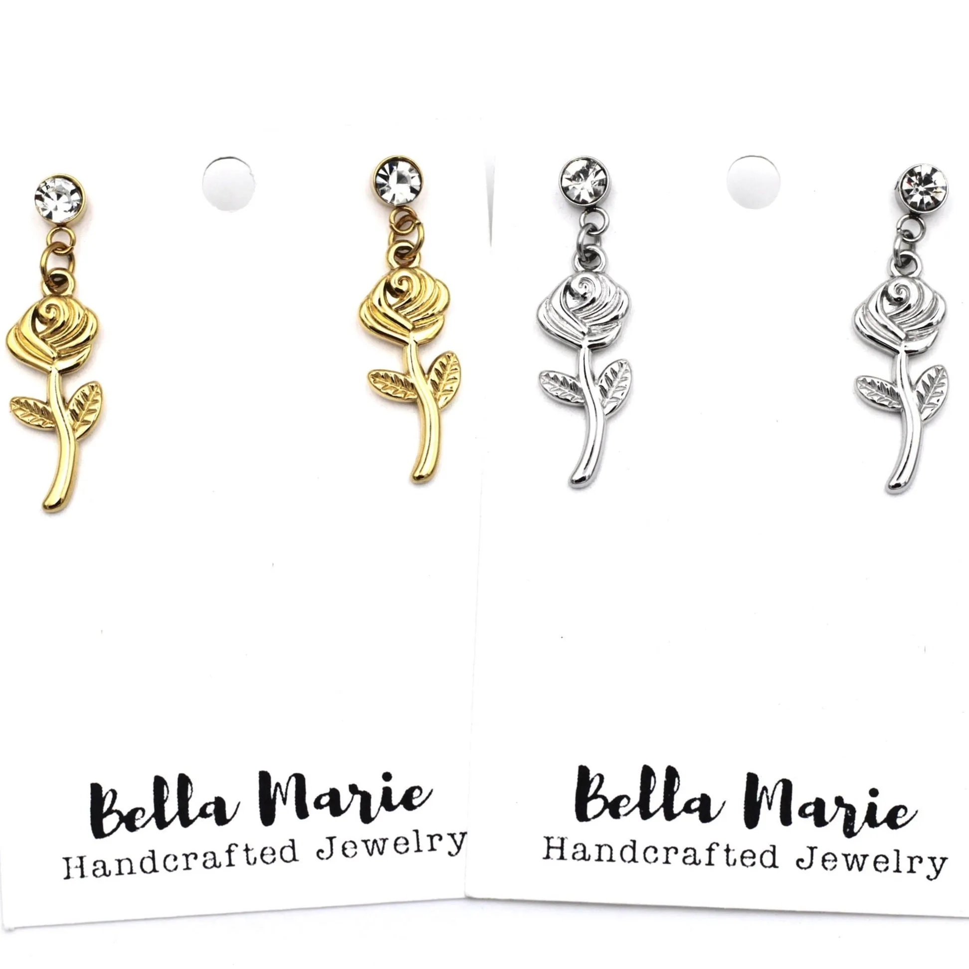 Simple Rose Dangle Earrings