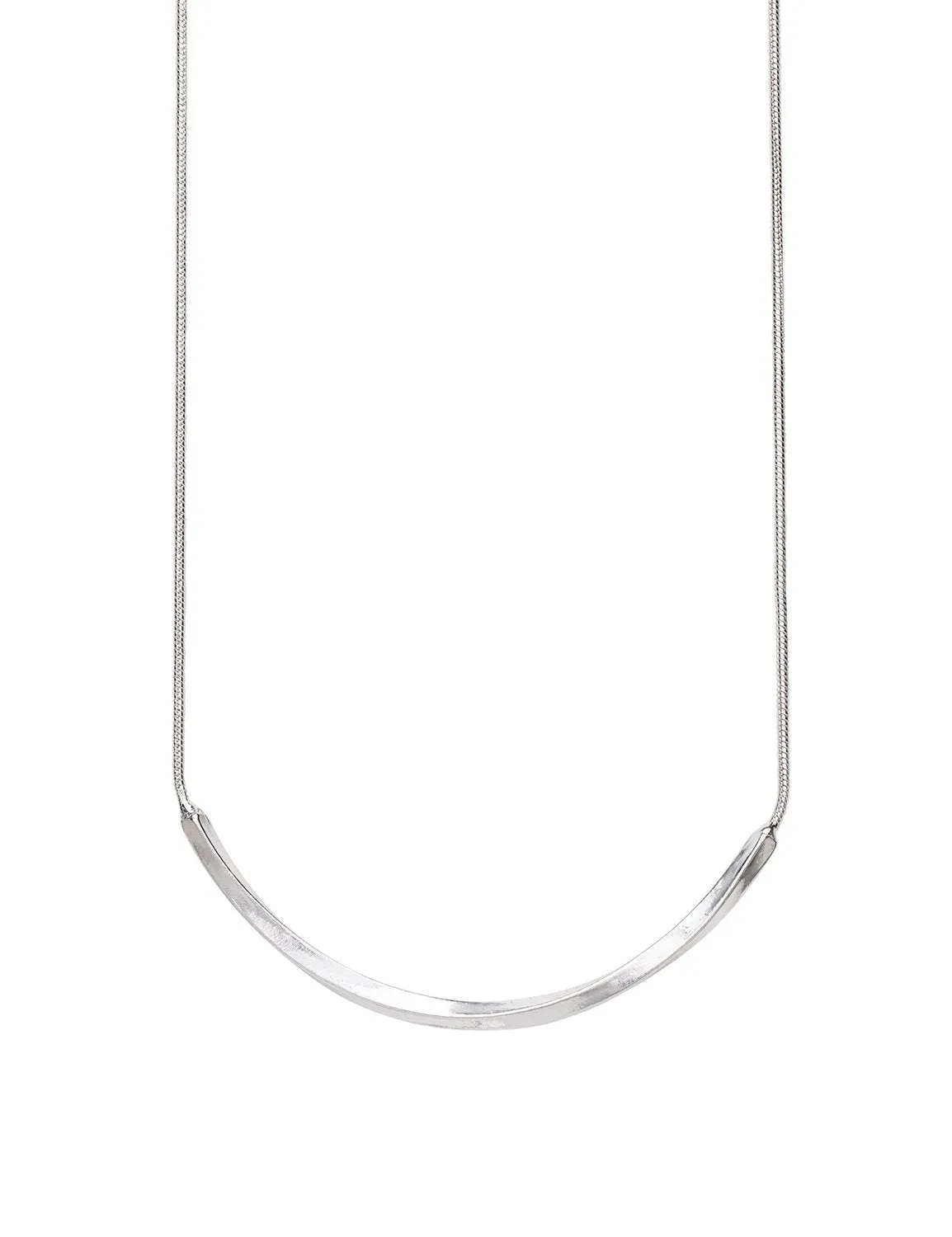 Simple Silver Bar Necklace