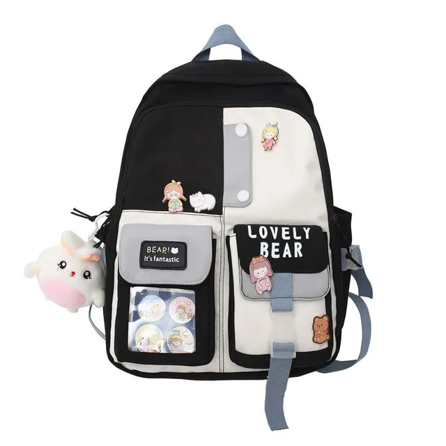 Simple Solid Color Teenage Girl Backpack