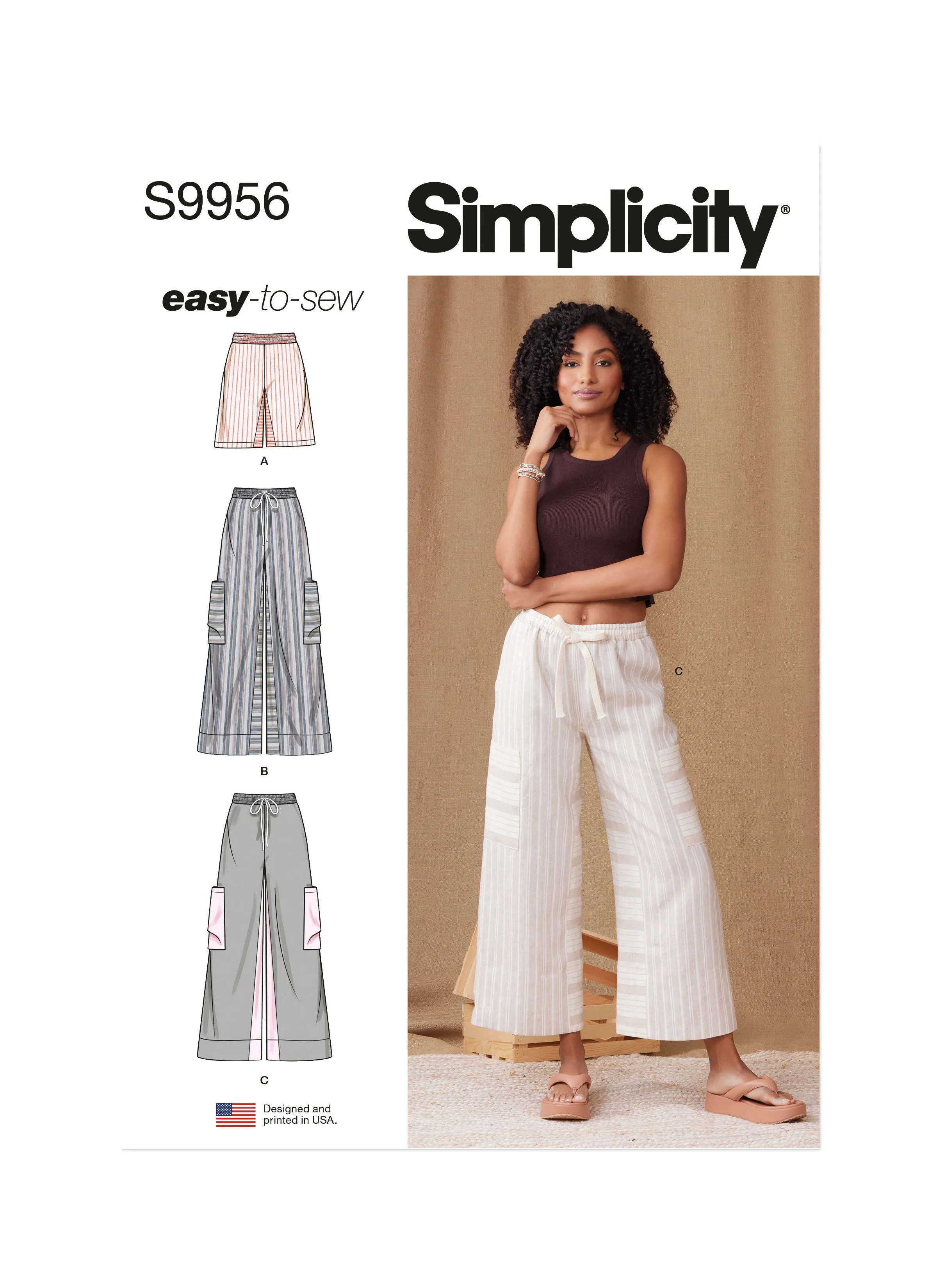 Simplicity Sewing Pattern 9956 Wide Leg Trousers and shorts