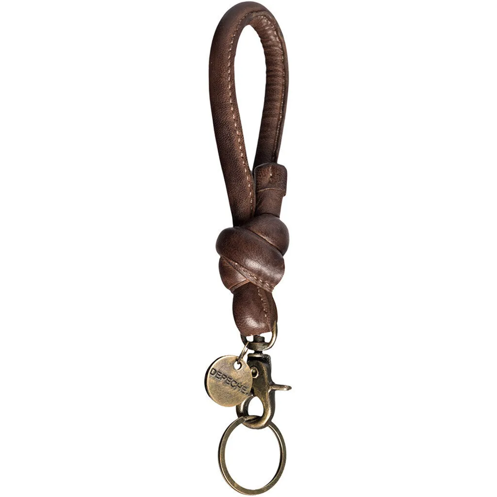 Small keyhanger in soft leather and metal / 14868 - Winter brown