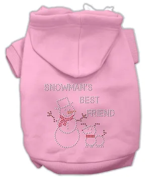 Snowman's Best Friend Rhinestone Hoodie Pink XXL (18)