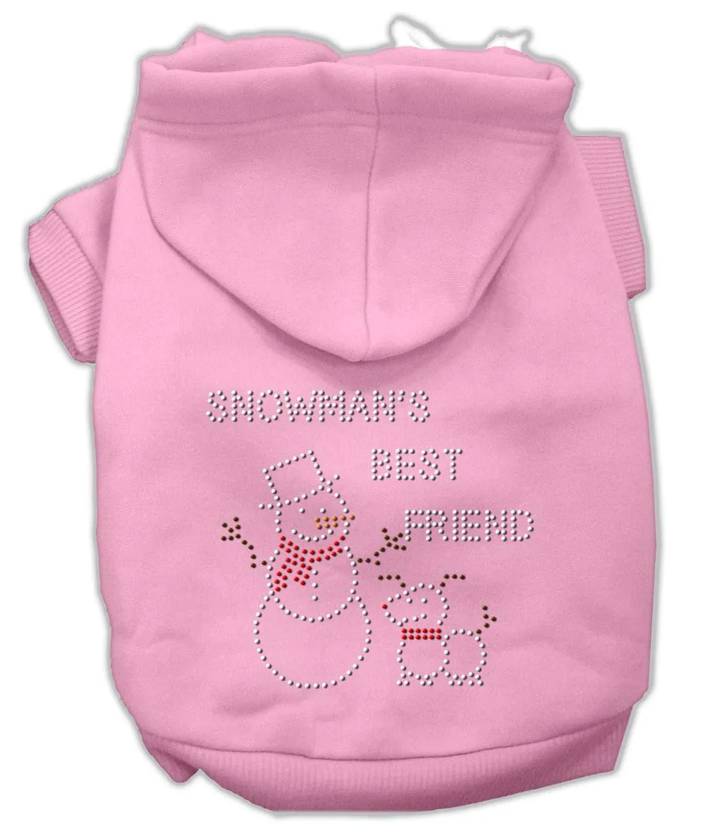 Snowman's Best Friend Rhinestone Hoodie Pink XXL (18)