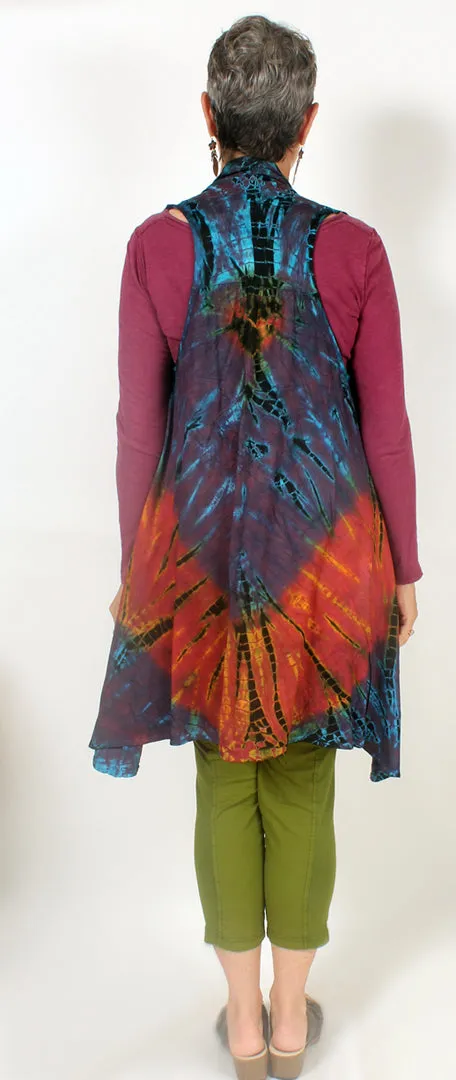 Sunheart Batik Jacket Boho Hippie Chic Resort Wear Sml-2X