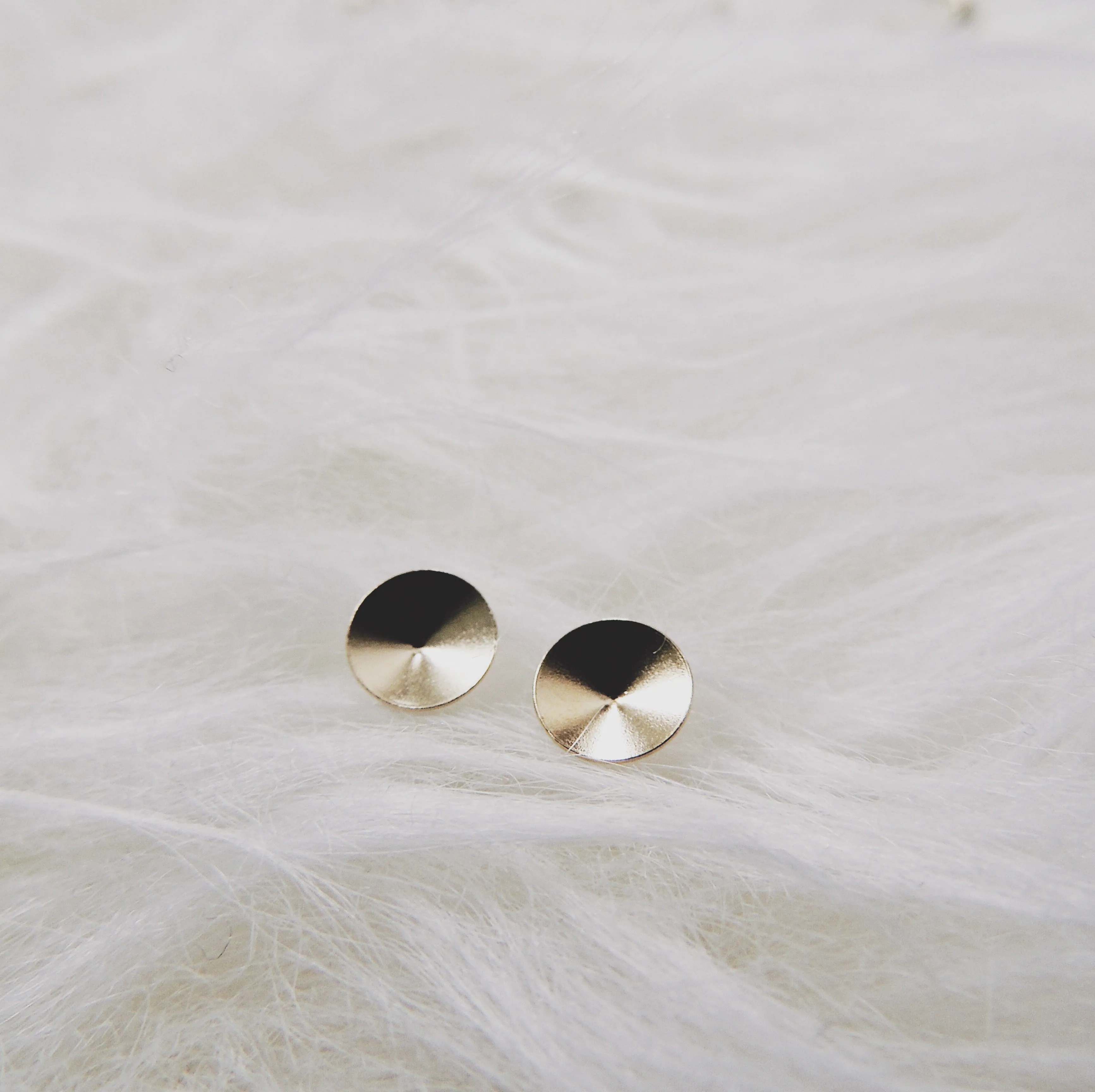 Tiny Pointed Circle Studs with Sterling posts