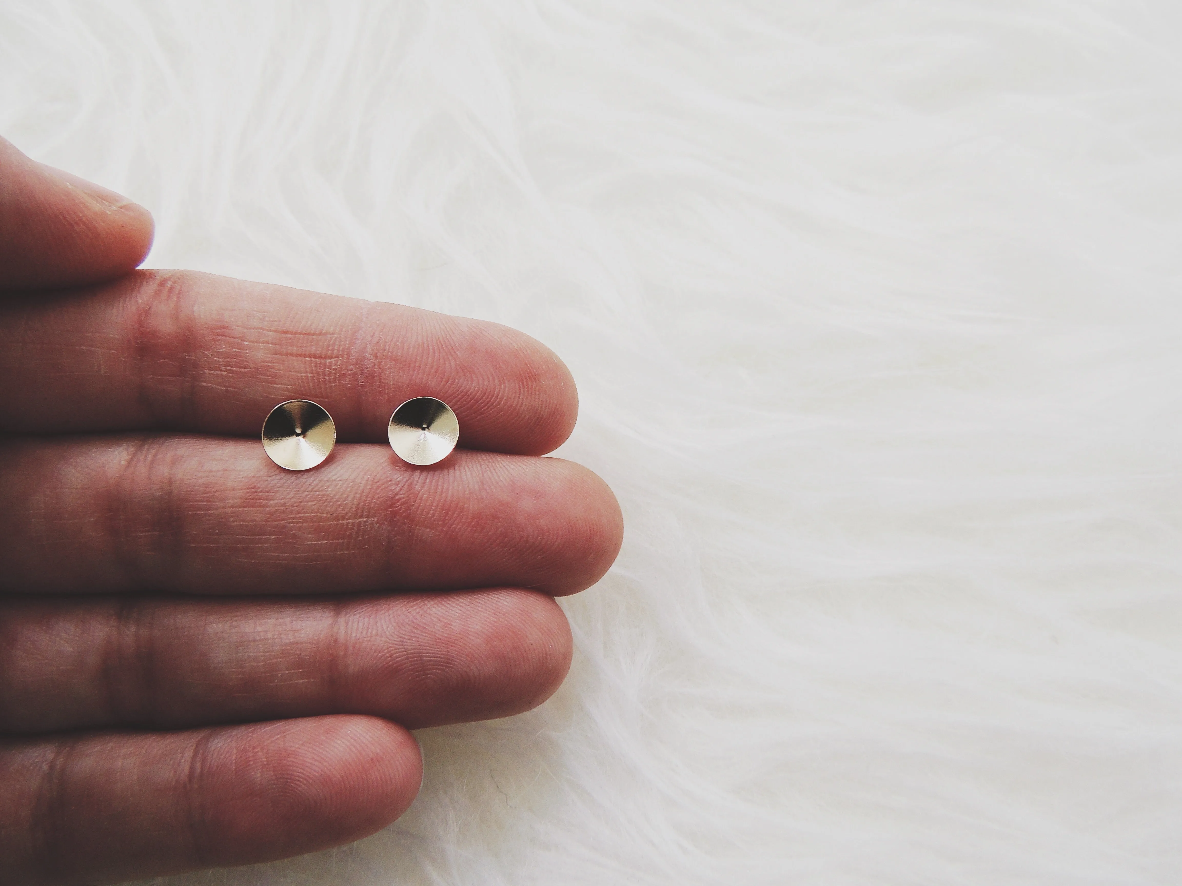 Tiny Pointed Circle Studs with Sterling posts
