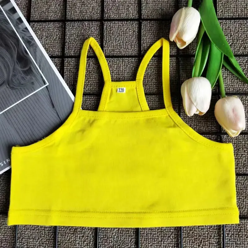 V-TREE Girls Tank Tops COTTON Girls Camisole Child Singlet for Girls Candy Color Girls Undershirt Kids Underwear Model