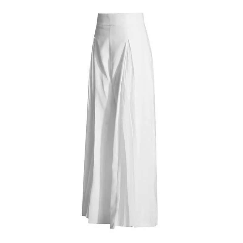 White Blazer Pantsuit Crop Top Coat   Wide Legs 2 Pieces Set