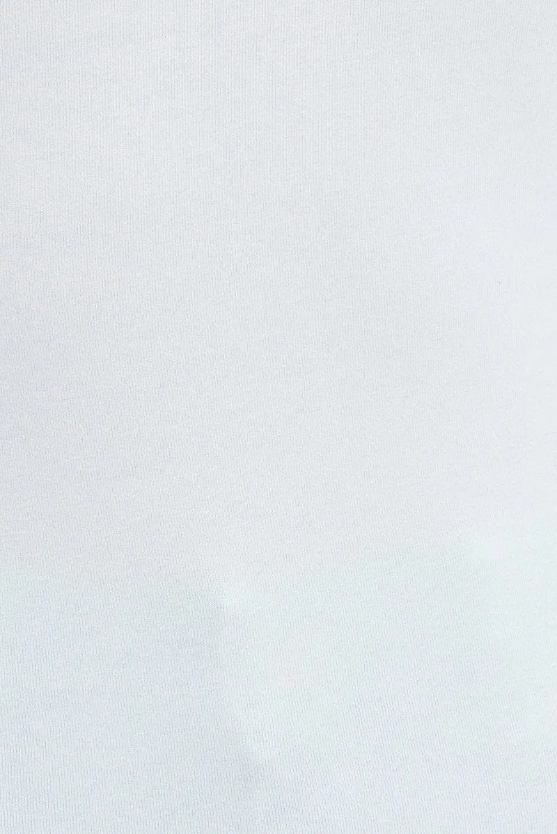 White Top Long Sleeve Scoop Neck