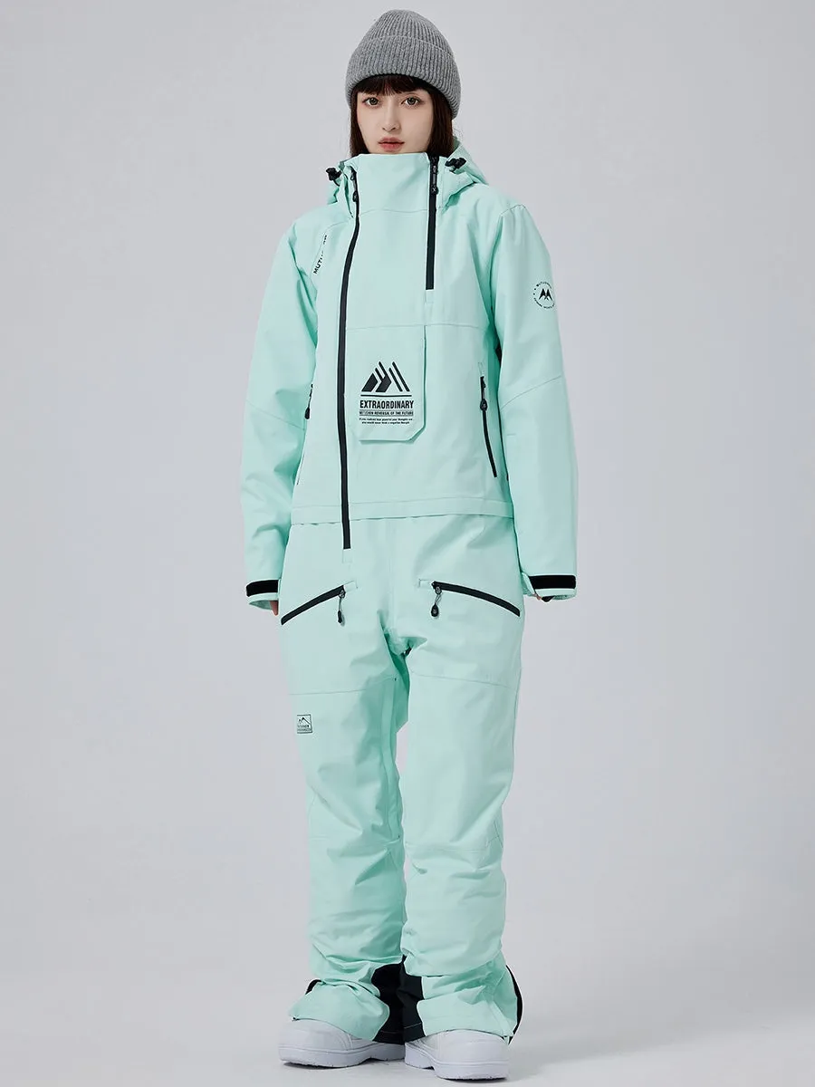 Women High Neck One Piece Ski Suits
