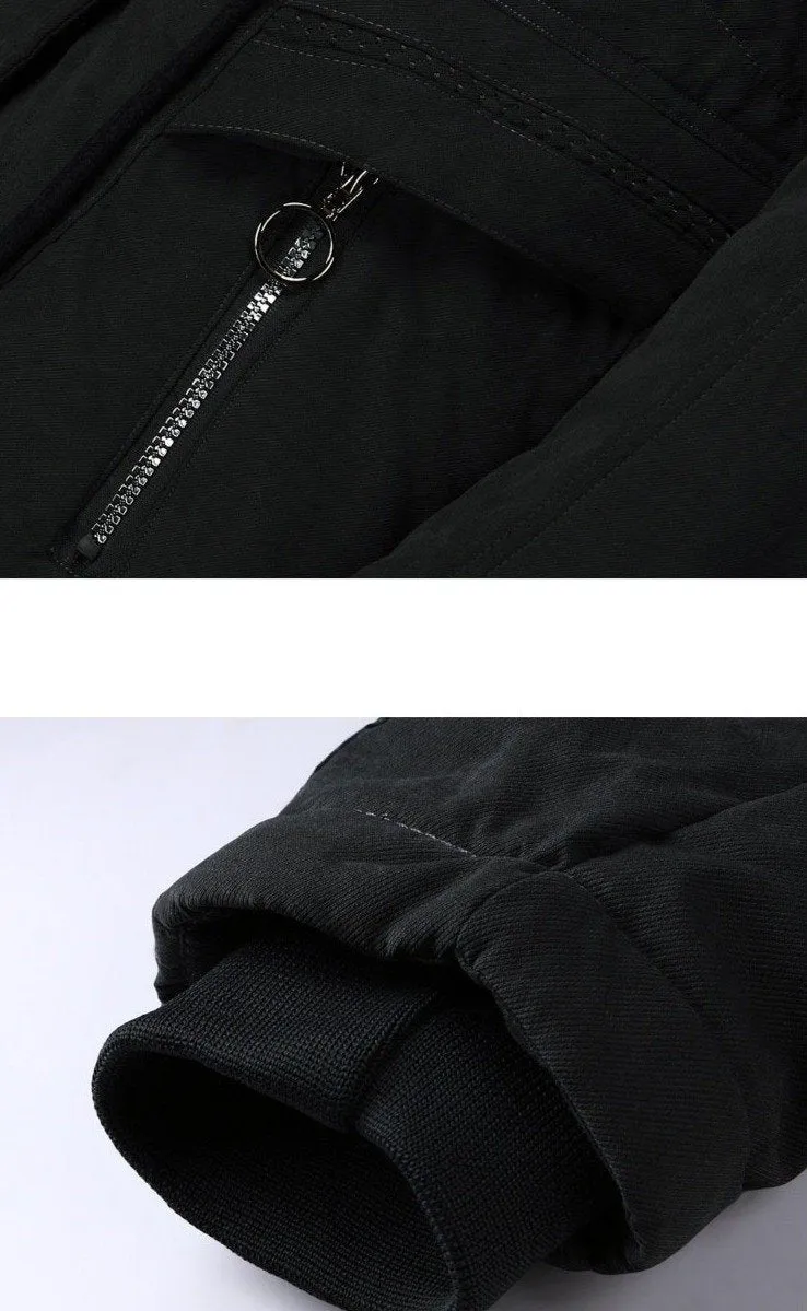Women's fur collar hooded cotton coat winter warm parka