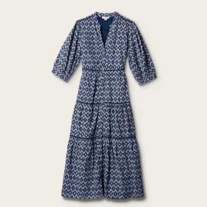 Women's Short Sleeve V-Neck Tiered Midi Dress